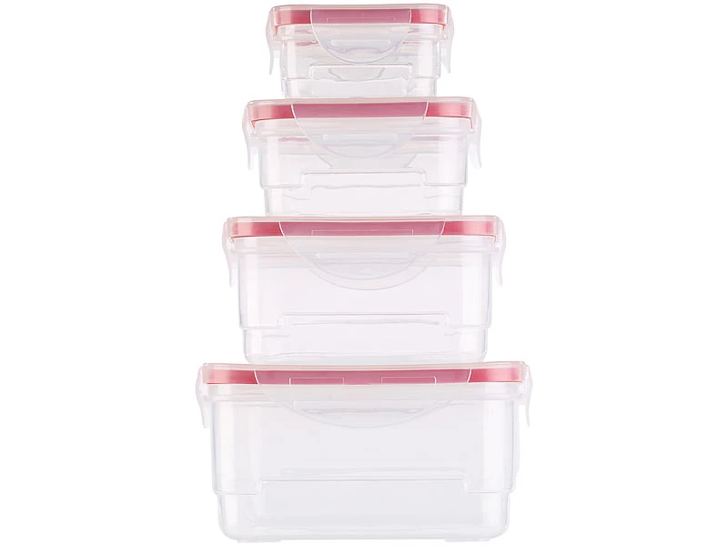 Rosenstein & Söhne Dosen Set:2er-Set 8 Frischhaltedosen-Set Mit Clip-Deckel, BPA-frei 6 Rosenstein & Söhne Dosen Set:2er-Set 8 Frischhaltedosen-Set Mit Clip-Deckel, BPA-frei – Bild 4