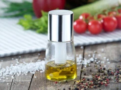 Rosenstein & Söhne Öl Sprühflasche:2er-Set Essig- & Öl-Pumpsprühflaschen, 2-Stufen-Sprüh-Funktion, 70 Ml -Einrichtungsgeschäft nx9183 4