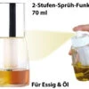 Rosenstein & Söhne Ölsprüher:Essig- & Öl-Pumpsprühflasche Mit 2-Stufen-Sprüh-Funktion, 70 Ml