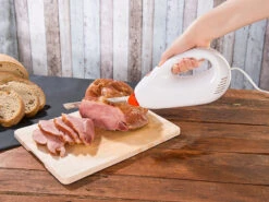 Rosenstein & Söhne Profi-Elektromesser:Elektromesser Mit 2 Edelstahl-Doppelklingen (Versandrückläufer) -Einrichtungsgeschäft nx9202 3 1