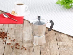 Rosenstein & Söhne Herdplatte:Elektrische Mini-Einzel-Kochplatte & Espresso-Kocher, 500 W, 3 Tassen -Einrichtungsgeschäft nx9253 4