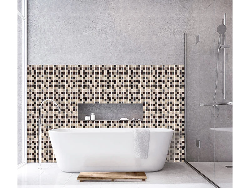 Infactory 3D Fliesenfolien Küche:Selbstklebende 3D-Mosaik-Glitzer-Fliesenaufkleber, 26 X 26cm, 20er-Set 6 Infactory 3D Fliesenfolien Küche:Selbstklebende 3D-Mosaik-Glitzer-Fliesenaufkleber, 26 X 26cm, 20er-Set – Bild 4