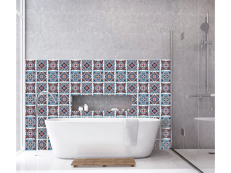 Infactory 3D Klebefolien Küche:Selbstklebende 3D-Mandala-Fliesenaufkleber, 25,5 X 25,5 Cm, 15er-Set 4 Infactory 3D Klebefolien Küche:Selbstklebende 3D-Mandala-Fliesenaufkleber, 25,5 X 25,5 Cm, 15er-Set – Bild 2