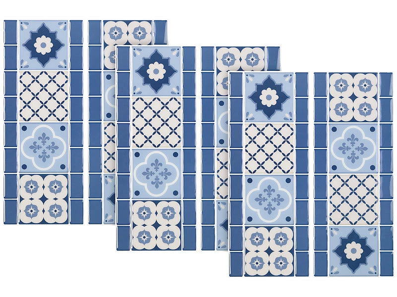 Infactory Fliesenimitat:Selbstklebende 3D-Bordüre-Fliesenaufkleber, 31 X 12 Cm, 3er-Set 3 Infactory Fliesenimitat:Selbstklebende 3D-Bordüre-Fliesenaufkleber, 31 X 12 Cm, 3er-Set