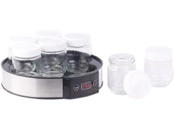 Rosenstein & Söhne Joghurtzubereiter:Joghurt-Maker Mit Zeitschaltuhr, 7 Portionsgläser Je 190 Ml, 20 Watt -Einrichtungsgeschäft nx9454 4