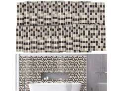 Infactory 3D Fliesenfolien Küche:Selbstklebende 3D-Mosaik-Glitzer-Fliesenaufkleber, 26 X 26cm, 20er-Set