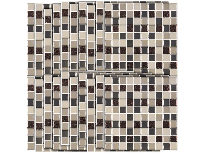 Infactory 3D Fliesenfolien Küche:Selbstklebende 3D-Mosaik-Glitzer-Fliesenaufkleber, 26 X 26cm, 20er-Set 4 Infactory 3D Fliesenfolien Küche:Selbstklebende 3D-Mosaik-Glitzer-Fliesenaufkleber, 26 X 26cm, 20er-Set – Bild 2
