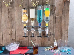 Rosenstein & Söhne Bar Butler:Aluminium-Flaschenhalter Und Dosierer, 4-fach, Für Wandmontage -Einrichtungsgeschäft nx9528 3