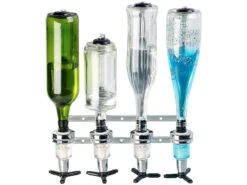 Rosenstein & Söhne Bar Butler:Aluminium-Flaschenhalter Und Dosierer, 4-fach, Für Wandmontage -Einrichtungsgeschäft nx9528 5