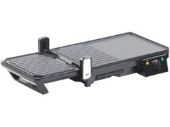 Rosenstein & Söhne Tischgrill Toaster:Elektrischer 2in1-Tischgrill Mit Kontaktgrill, Grillplatte, 2.000 Watt -Einrichtungsgeschäft nx9700 1