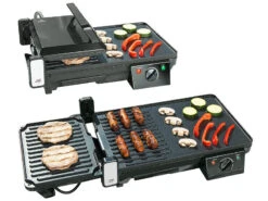 Rosenstein & Söhne Elektrischer 2in1-Tischgrill Mit Kontaktgrill, Versandrückläufer -Einrichtungsgeschäft nx9700 13 1