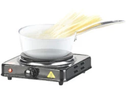 Rosenstein & Söhne Campingkocher:Elektrische Einzel-Kochplatte, 15,5 Cm, 1.000 Watt, Stufenlos, Kompakt