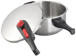 Rosenstein & Söhne Dampf-Koch-Topf:Edelstahl-Schnellkochtopf Mit Dampfgar-Einsatz, Bis 90 KPa, 4 L -Einrichtungsgeschäft nx9742 0