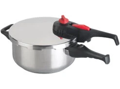 Rosenstein & Söhne Dampf-Koch-Topf:Edelstahl-Schnellkochtopf Mit Dampfgar-Einsatz, Bis 90 KPa, 4 L -Einrichtungsgeschäft nx9742 2