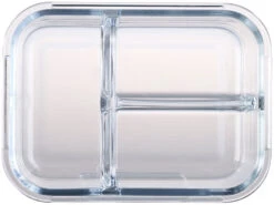 Rosenstein & Söhne Glasdosen:3er-Set Glas-Frischhaltedosen Mit Klick-Deckeln & 3 Kammern, 1 L -Einrichtungsgeschäft nx9785 0