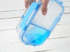 Rosenstein & Söhne Glasdosen:3er-Set Glas-Frischhaltedosen Mit Klick-Deckeln & 3 Kammern, 1 L -Einrichtungsgeschäft nx9785 13