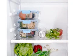 Rosenstein & Söhne Glasdosen:3er-Set Glas-Frischhaltedosen Mit Klick-Deckeln & 3 Kammern, 1 L -Einrichtungsgeschäft nx9785 14