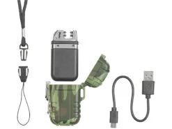 PEARL Akku-USB-Feuerzeuge:2er-Set Elektron. Feuerzeug Mit Doppeltem Lichtbogen, Akku, IP56, Grün -Einrichtungsgeschäft nx9799 4