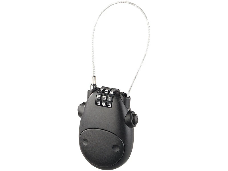 AGT Kabelschloss:2er-Set Reise-Sicherheits-Zahlenschloss, Ausziehbares 80-cm-Drahtseil 5 AGT Kabelschloss:2er-Set Reise-Sicherheits-Zahlenschloss, Ausziehbares 80-cm-Drahtseil – Bild 3