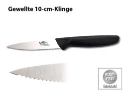 Löffler Messer Made In Germany:Edelstahl-Gemüse-/Obst-/Schälmesser Aus Solingen, 10-cm-Klinge Gewellt