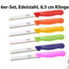 Löffler Obstmesser:6 Edelstahl-Gemüsemesser Aus Solingen, Rund, Gezackte 8,5-cm-Klinge