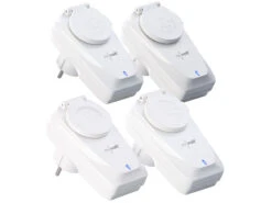 Revolt Funkschalter Außen:4er-Set Außen-Funksteckdosen, Fernbedienung, IP44, Bis 5 A, 1.150 Watt -Einrichtungsgeschäft px2352 2