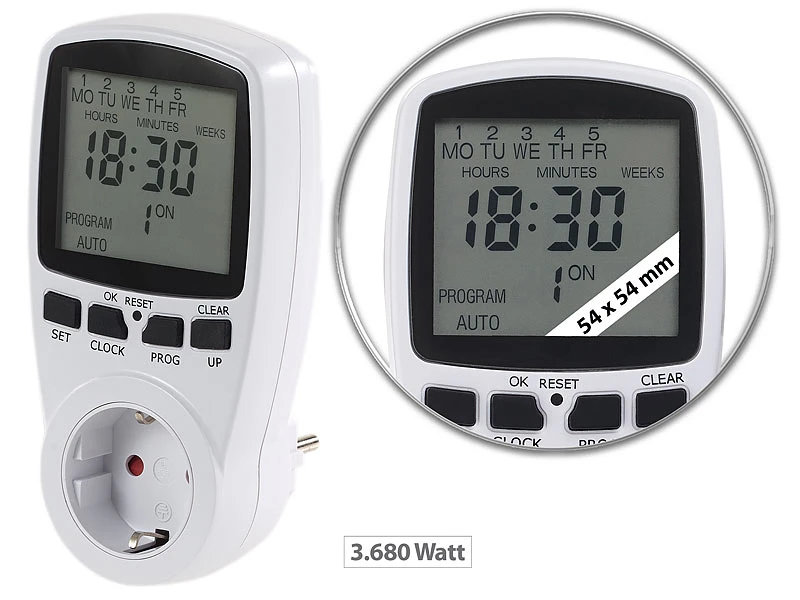 Revolt Zeitschaltuhr Steckdose:2er-Set Digitale Zeitschaltuhren Mit XXL-Display 4 Revolt Zeitschaltuhr Steckdose:2er-Set Digitale Zeitschaltuhren Mit XXL-Display – Bild 2