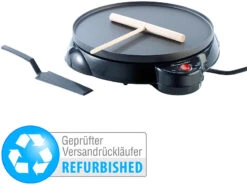 Rosenstein & Söhne Crepes-Geräte:Elektrischer Crêpes-Maker, 650 W, 23cm (Versandrückläufer)