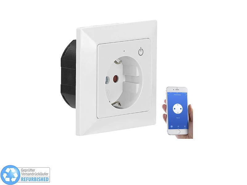 Luminea Home Control WLAN-Unterputz-Steckdose Mit App, Für Siri, Versandrückläufer 3 Luminea Home Control WLAN-Unterputz-Steckdose Mit App, Für Siri, Versandrückläufer
