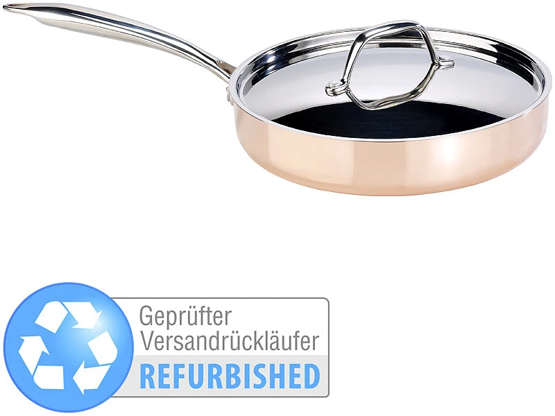 TS Kupferpfanne Induktion:Kupfer-Stieltopf Mit Deckel, 24 Cm (refurbished) 3 TS Kupferpfanne Induktion:Kupfer-Stieltopf Mit Deckel, 24 Cm (refurbished)