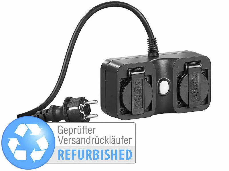 Luminea Home Control Amazon Alexa Steckdosen:2-fach-WLAN-Outdoor-Steckdosenleiste, App, Versandrückläufer 3 Luminea Home Control Amazon Alexa Steckdosen:2-fach-WLAN-Outdoor-Steckdosenleiste, App, Versandrückläufer