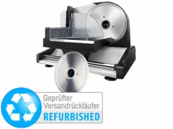Rosenstein & Söhne Elektrischer Allesschneider Mit 2 Edelstahl-Klingen, Versandrückläufer