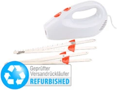 Rosenstein & Söhne Profi-Elektromesser:Elektromesser Mit 2 Edelstahl-Doppelklingen (Versandrückläufer)