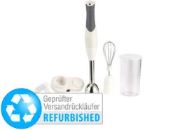 Sichler Stab-Mixer:Edelstahl-Akku-Stabmixer, 15 Min. Laufzeit, 120 W (Versandrückläufer)