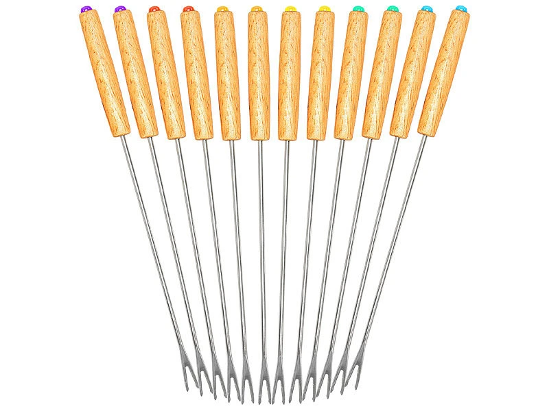 Rosenstein & Söhne Fleischfonduegabel:Fondue-Gabeln, 12er-Set 3 Rosenstein & Söhne Fleischfonduegabel:Fondue-Gabeln, 12er-Set