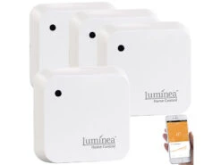 Luminea Home Control Lichtsensor Alexa:4er-Set Wetterfeste WLAN-Licht- & Dämmerungs-Sensoren Mit App, IP55 -Einrichtungsgeschäft zx1357 10