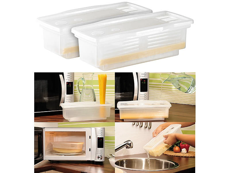 Rosenstein & Söhne Spaghetti-Kocher:2er-Set Spaghetti-Garer Für Die Mikrowelle 3 Rosenstein & Söhne Spaghetti-Kocher:2er-Set Spaghetti-Garer Für Die Mikrowelle