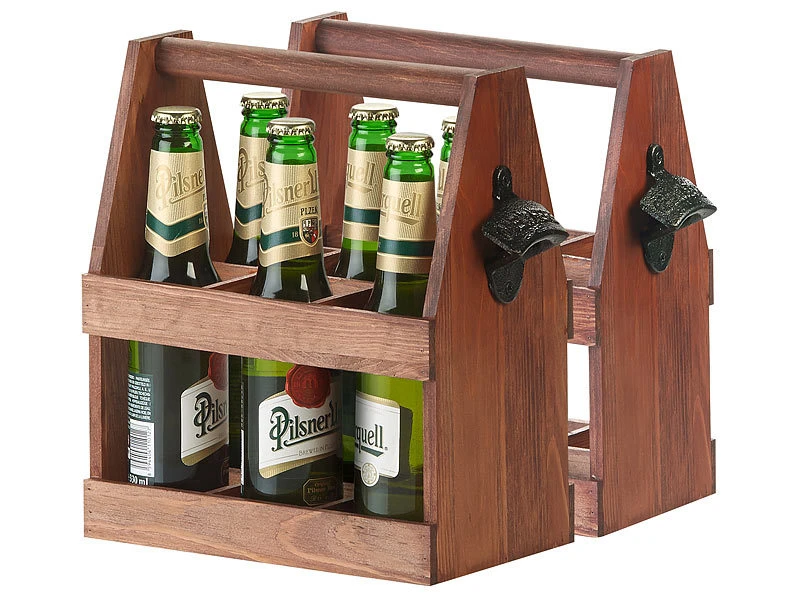 Cucina Di Modena Flaschentragekörbe:2er-Set Flaschenträger Aus Kiefernholz Mit Flaschenöffner 4 Cucina Di Modena Flaschentragekörbe:2er-Set Flaschenträger Aus Kiefernholz Mit Flaschenöffner – Bild 2