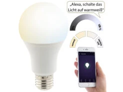 Luminea Home Control WLAN-Birnen Alexa:WLAN-LED-Lampe, Für Alexa, Siri & Google Assistant, Versandrückläufer -Einrichtungsgeschäft zx2831 12