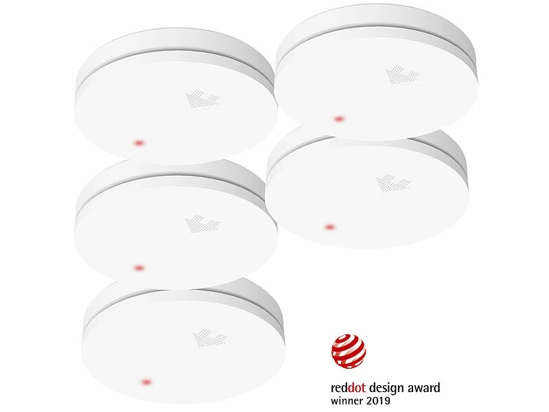 VisorTech Rauchmelder VdS:5er-Set Fotoelektrische Slim-Rauchwarnmelder, 10-Jahres-Batterie, VDS 4 VisorTech Rauchmelder VdS:5er-Set Fotoelektrische Slim-Rauchwarnmelder, 10-Jahres-Batterie, VDS – Bild 2