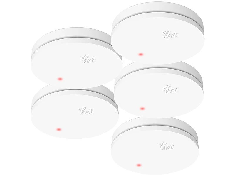 VisorTech Rauchmelder VdS:5er-Set Fotoelektrische Slim-Rauchwarnmelder, 10-Jahres-Batterie, VDS 5 VisorTech Rauchmelder VdS:5er-Set Fotoelektrische Slim-Rauchwarnmelder, 10-Jahres-Batterie, VDS – Bild 3