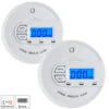 VisorTech CO Warner:2er-Set Kohlenmonoxid-Melder, 10-Jahres-Sensor, Display, EN 50291