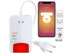 VisorTech Gasmelder Erdgas WLAN:Smarter Multi-Gasmelder Für Haushaltsübliche Gase, WLAN & App, 85 DB