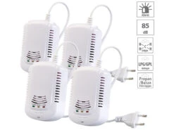 VisorTech Gas Detektor:4er-Set Multi-Gasmelder Für Haushaltsübliche Gase, Mit 3 LEDs, 85 DB