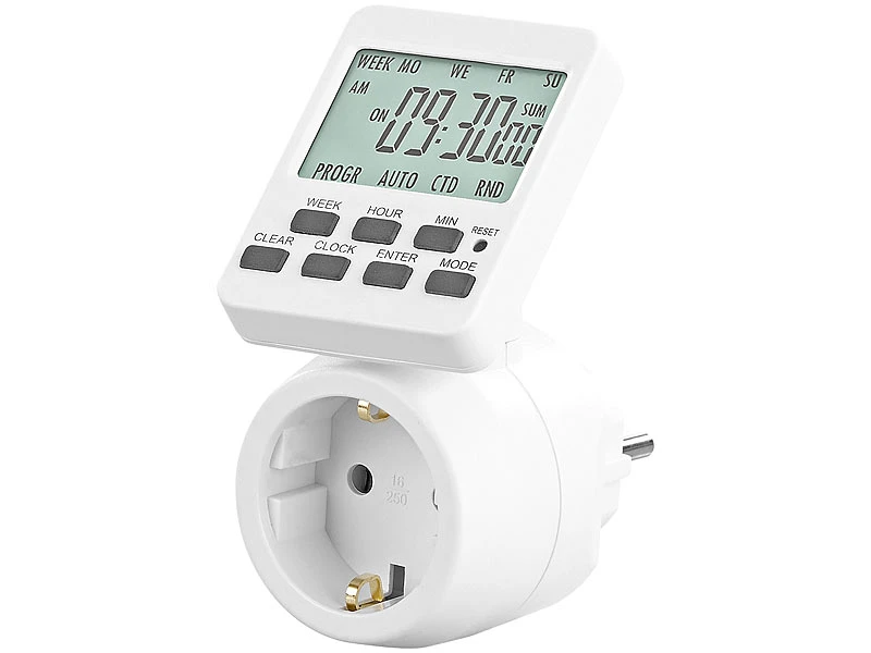 Revolt Steckdose Mit Timer:2er-Set Digitale Zeitschaltuhren Mit 180° Rotierbarem LCD-Display 6 Revolt Steckdose Mit Timer:2er-Set Digitale Zeitschaltuhren Mit 180° Rotierbarem LCD-Display – Bild 4
