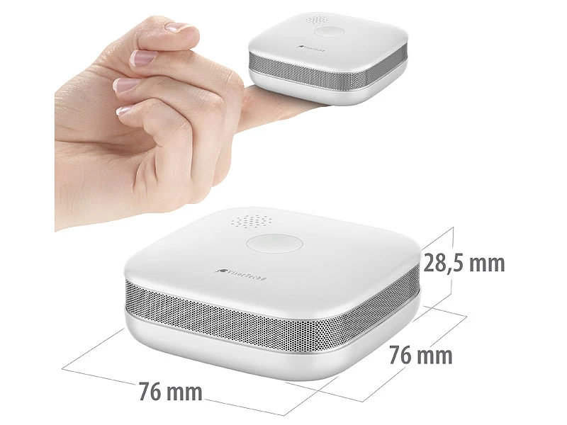 VisorTech WiFi Rauchmelder:3er-Set WLAN-Design-Rauchmelder Mit Weltweiter App-Benachrichtigung 6 VisorTech WiFi Rauchmelder:3er-Set WLAN-Design-Rauchmelder Mit Weltweiter App-Benachrichtigung – Bild 4
