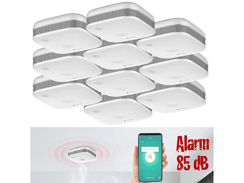 VisorTech Feuermelder:10er-Set WLAN-Design-Rauchmelder Mit Weltweiter App-Benachrichtigung 4 VisorTech Feuermelder:10er-Set WLAN-Design-Rauchmelder Mit Weltweiter App-Benachrichtigung – Bild 2