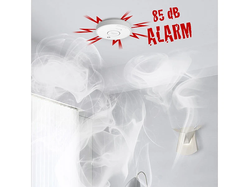 VisorTech Rauchmelder Vernetzbar:3er-Set Drahtlos Vernetzbare Funk-Rauchwarnmelder, 85 DB 5 VisorTech Rauchmelder Vernetzbar:3er-Set Drahtlos Vernetzbare Funk-Rauchwarnmelder, 85 DB – Bild 4