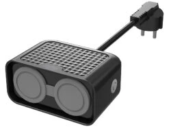 Luminea Home Control Aussensteckdose:Outdoor-WLAN-2-fach-Steckdose Komp. Zu Amazon Alexa & Google Assistant -Einrichtungsgeschäft zx5000 0