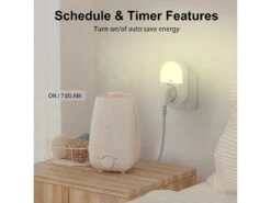 Luminea Home Control Nachtlicht-Lampen:WLAN-Steckdose Mit Smartem LED-Nachtlicht, App & Sprachsteuerung, 16 A -Einrichtungsgeschäft zx5046 5